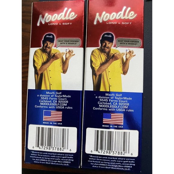 2 Sleeves of 3 MAXFLI NOODLE Long & Soft GOLF BALLS (NEW) - Picture 2 of 3